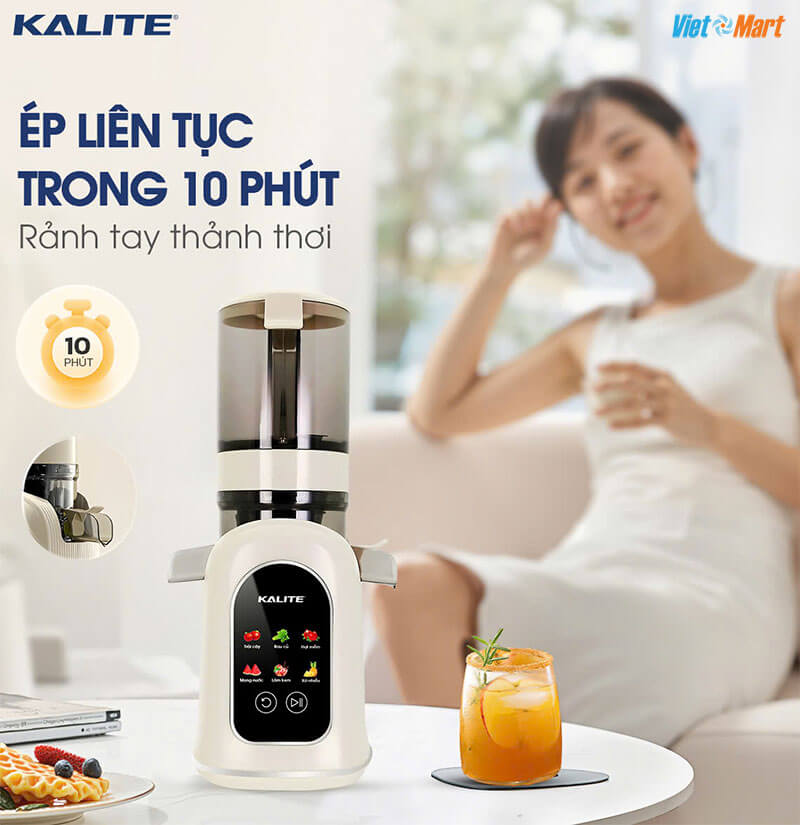Máy ép chậm kalite ksj569 ép kiệt bã 99% không sinh nhiệt 4 Ép liên tục 10 phút tự động – rảnh tay thảnh thơi cho cả gia đình