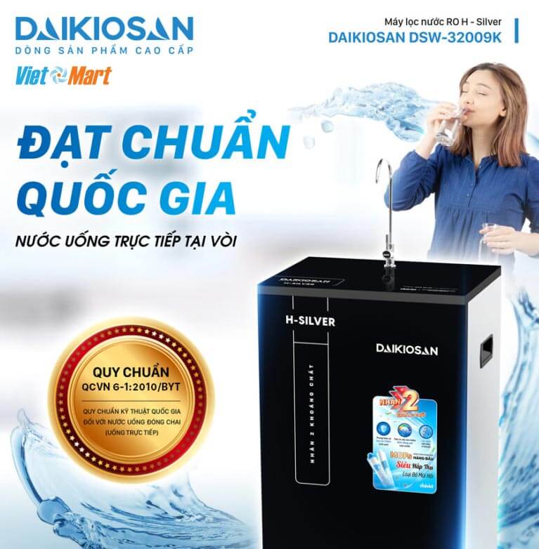 Máy lọc nước ro h-silver daikiosan dsw-32009k 5 Máy lọc nước đạt chuẩn quốc gia bổ sung khoáng chất