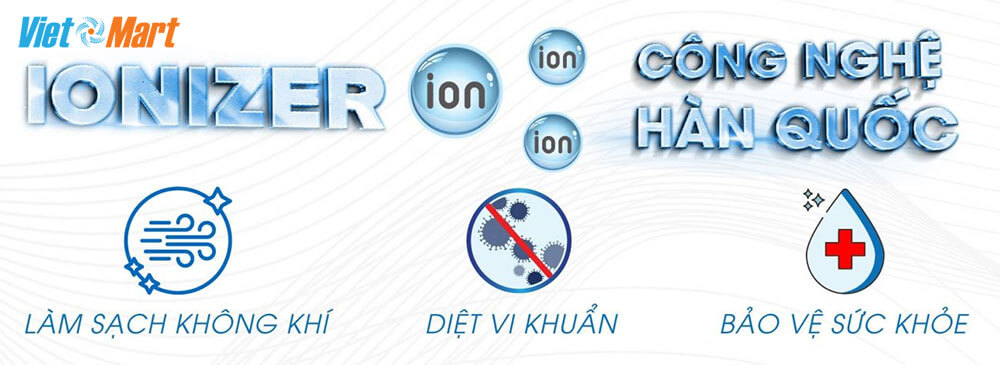 Quạt điều hòa không khí rapido 3000m - everest 10 Công nghệ Ionizer Hàn Quốc hỗ trợ làm sạch không khí