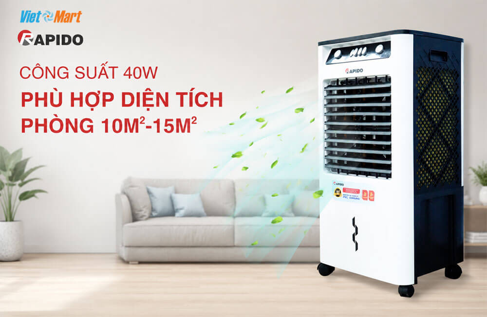 Quạt điều hòa không khí rapido 3000m - everest 14 Công suất 40W làm mát hiệu quả cho phòng 10–15m²