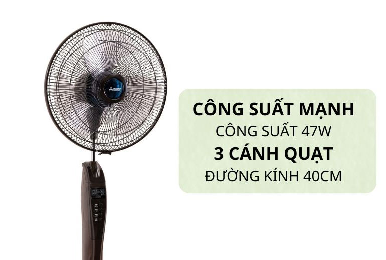 Quạt đứng mitsubishi lv16-rb cy-bw màu nâu 7 quạt cây đứng Mitsubishi LV16-RB CY-BW công suất 47W có remote phù hợp với mọi không gian