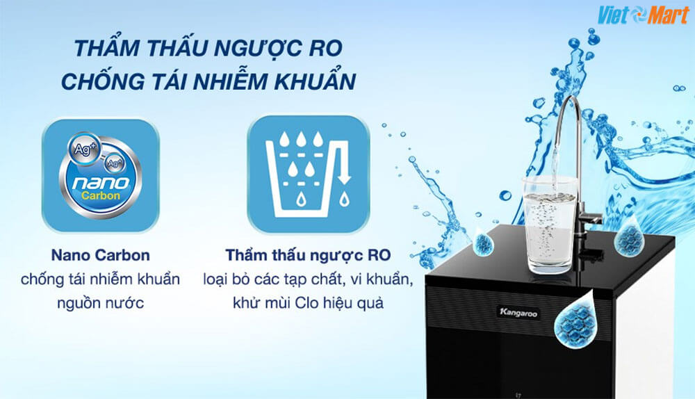 Thẩm thấu ngược RO Nano Carbon chống tái nhiễm khuẩn Kangaroo