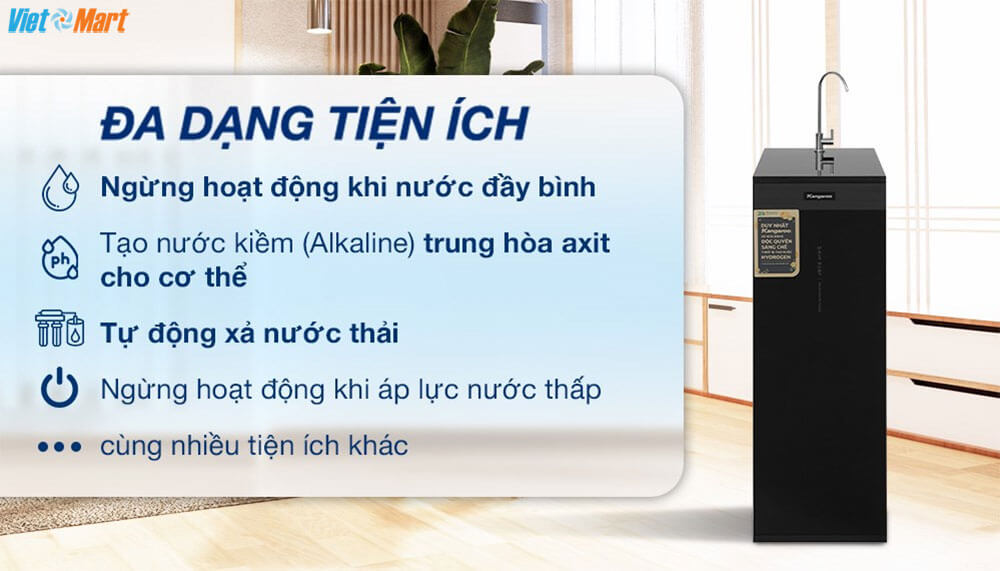 Đa dạng tiện ích thông minh của máy lọc nước Kangaroo