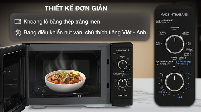 Lò vi sóng có nướng Sharp R-G251TV-BK 25 lít
