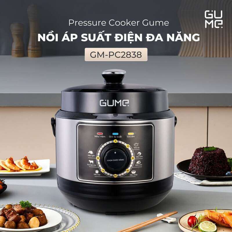 Nồi áp suất điện gume gm-pc2838 dung tích 6l - công suất 1000w 5 Nồi Áp Suất Điện GUME GM-PC2838 Dung tích 6L - Công suất 1000W
