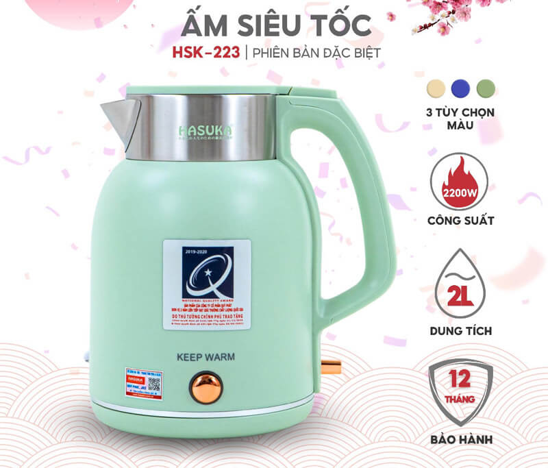 Ấm siêu tốc hasuka hsk-223 8 Ấm siêu tốc HASUKA HSK-223