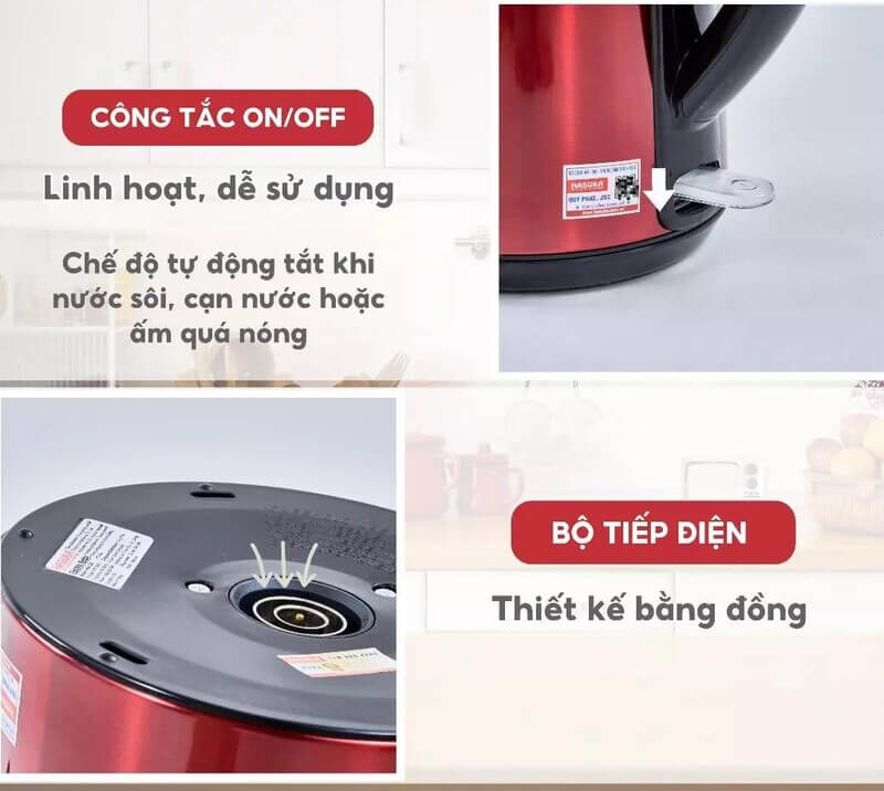 Ấm siêu tốc Hasuka HSK-222 2L