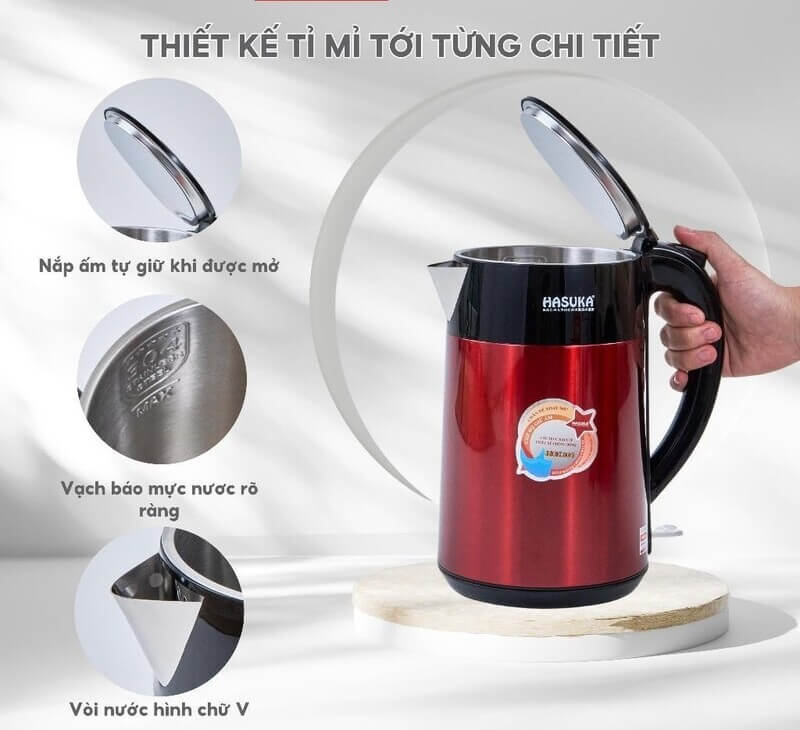 Ấm siêu tốc Hasuka HSK-222 2L