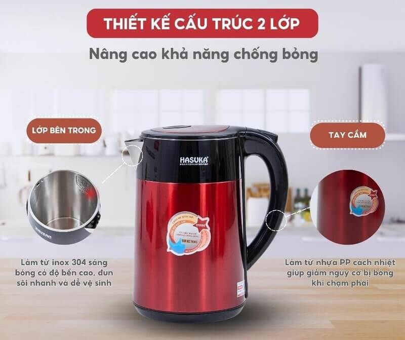 Ấm siêu tốc Hasuka HSK-222 2L