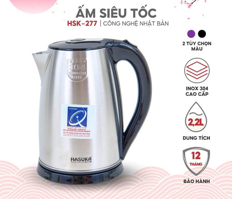 Ấm siêu tốc Hasuka HSK-277 2.2 lít