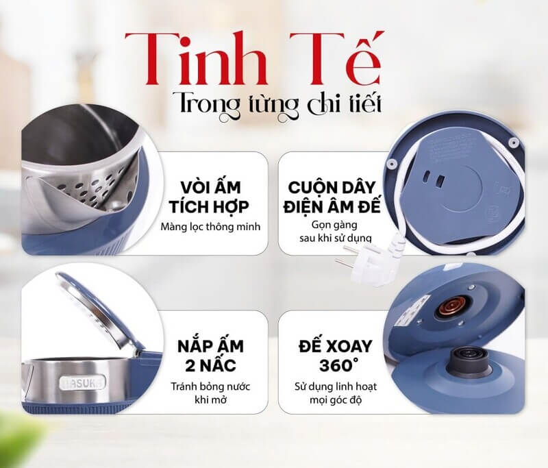 Ấm siêu tốc Hasuka HSK-286 2L