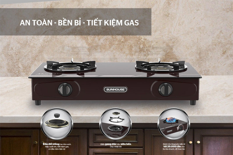 Bếp gas dương kính SUNHOUSE MAMA MMB33032-V