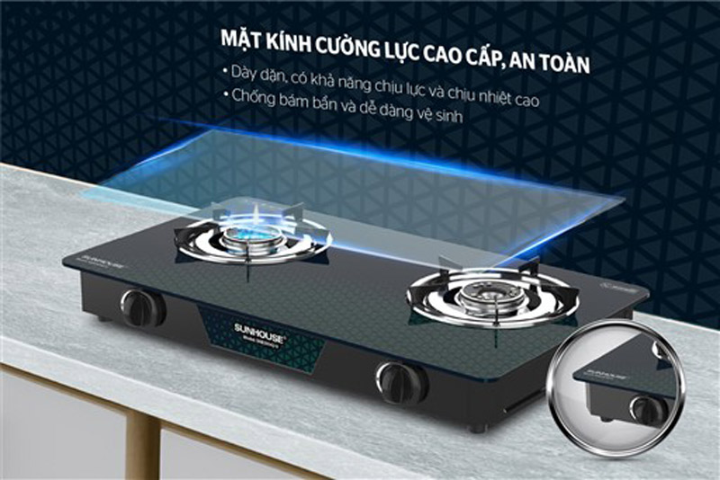 Bếp gas dương kính SUNHOUSE SHB31042-V