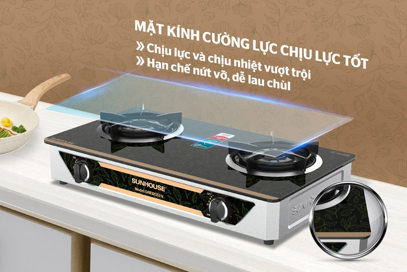 Bếp gas dương kính SUNHOUSE SHB32052-V