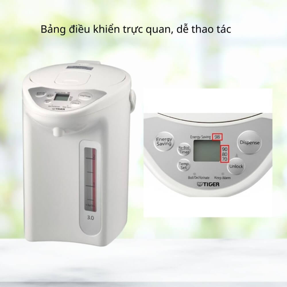 Bình thủy điện tiger pdr-c30w 11 Bình thủy điện Tiger PDR-C30W