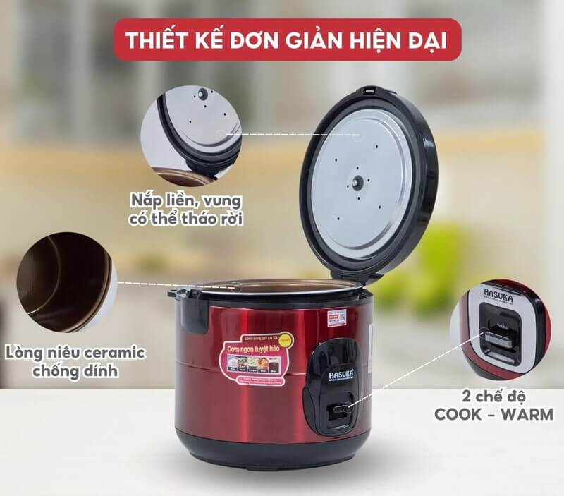 Nồi cơm điện hasuka hsk-863 3. 2 lít 10 Nồi cơm điện Hasuka HSK-863 3.2 lít