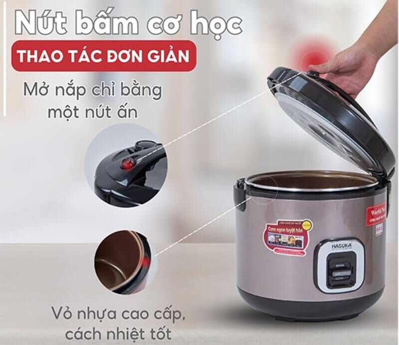 Nồi cơm điện hasuka hsk-863 3. 2 lít 9 Nồi cơm điện Hasuka HSK-863 3.2 lít
