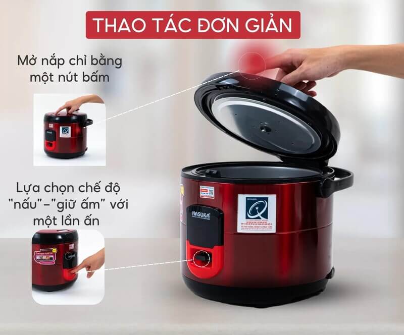 Nồi cơm điện hasuka hsk-869 1. 8 lít 10 Nồi cơm điện Hasuka HSK-869 1.8 lít