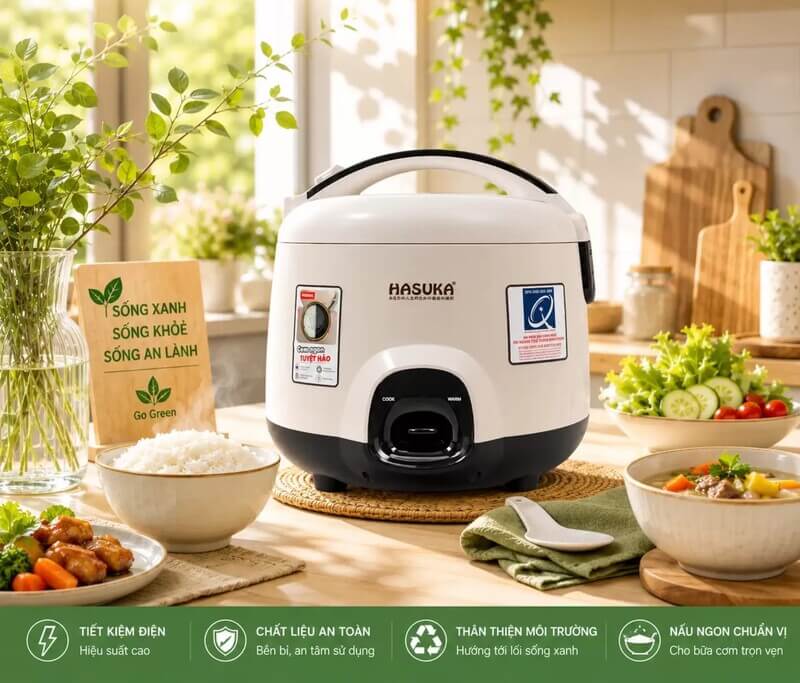 Nồi cơm điện hasuka hsk-883 1. 8 lít 4 Nồi cơm điện Hasuka HSK-883 1.8 lít