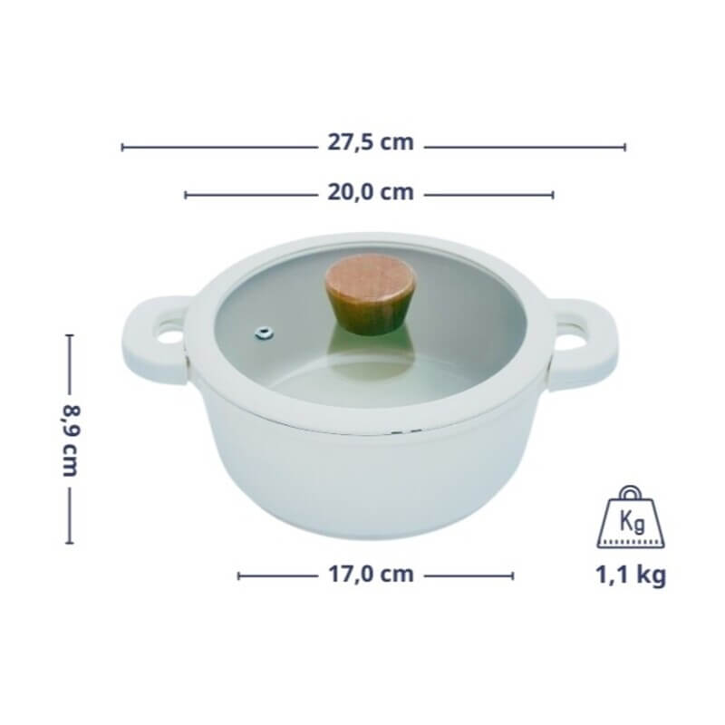 Nồi nhôm đúc đáy từ elegant kaiyo kac-2102 20cm 2 Nồi nhôm đúc đáy từ Elegant Kaiyo KAC-2102 20cm