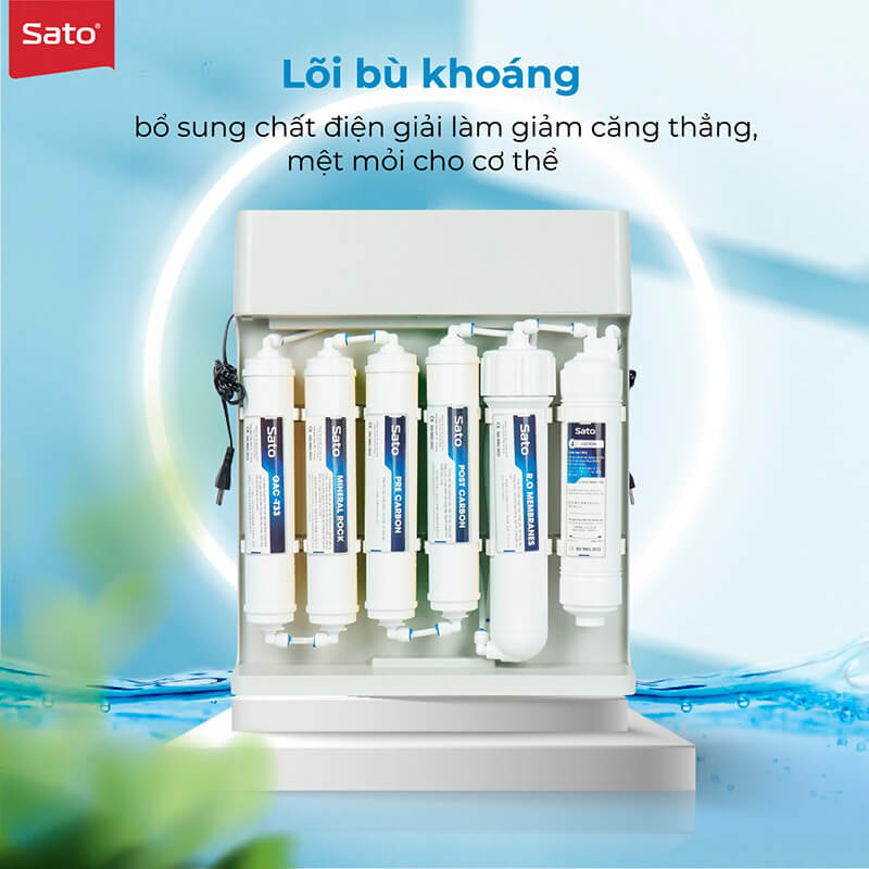 Máy lọc nước sato kt939t 7 Máy lọc nước Sato để gầm RO KT939T