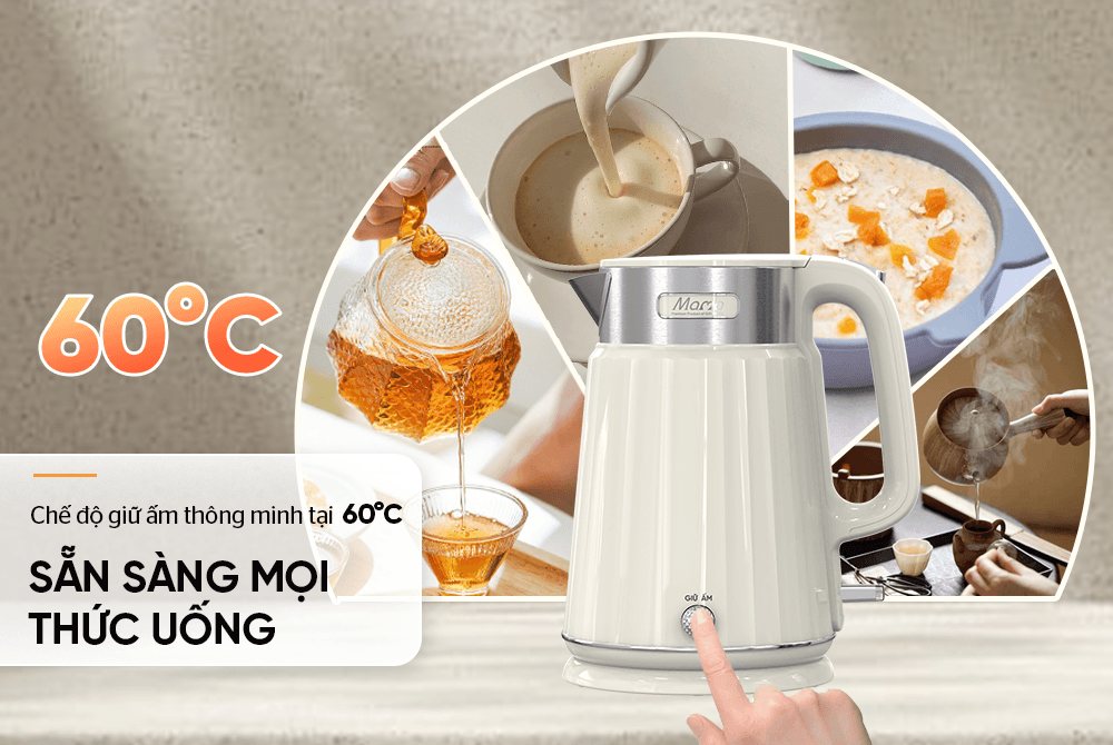 Ấm siêu tốc inox 2 lớp 2L Sunhouse Mama SHD1395 chế độ giữ ấm