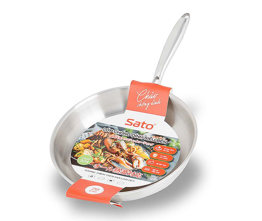 Chảo inox sato 26ch012 6 Chảo Inox Sato 26CH012