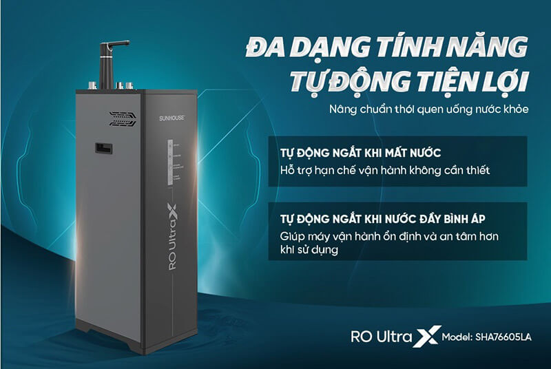 Máy lọc nước RO ion kiềm Hydrogen SUNHOUSE