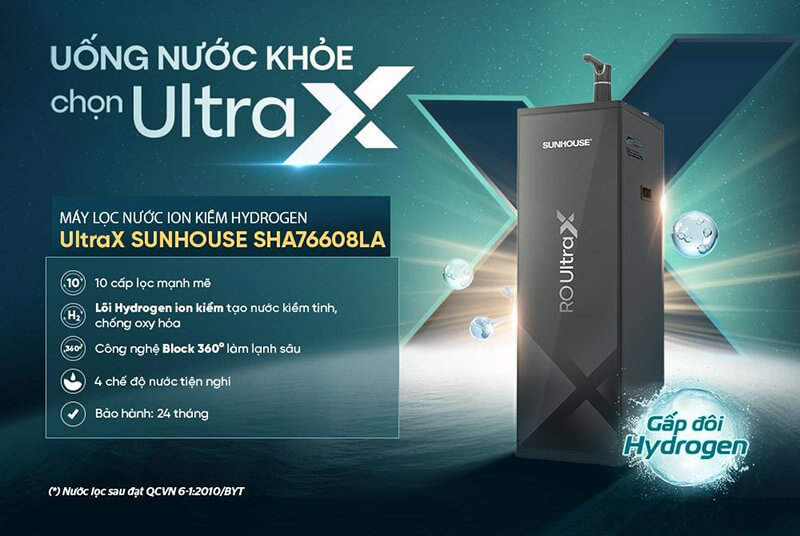 Máy lọc nước ro ion kiềm hydrogen ultrax sunhouse sha76608la 14 Máy lọc nước RO ion kiềm Hydrogen UltraX SUNHOUSE