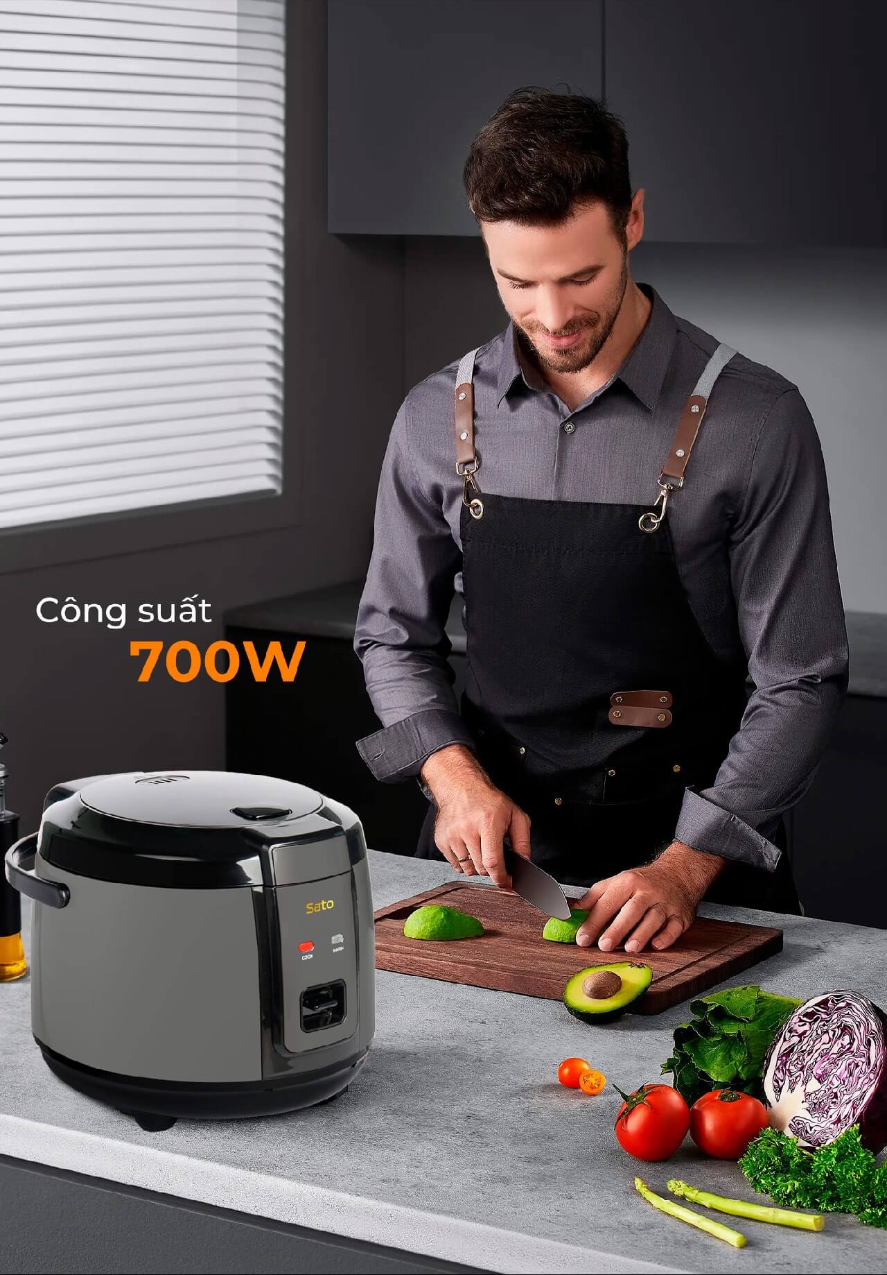 Nồi cơm điện lòng niêu sato 18f058. N 1. 8l 9 Nồi cơm điện lòng niêu Sato 18F058.N 1.8L công suất 700W