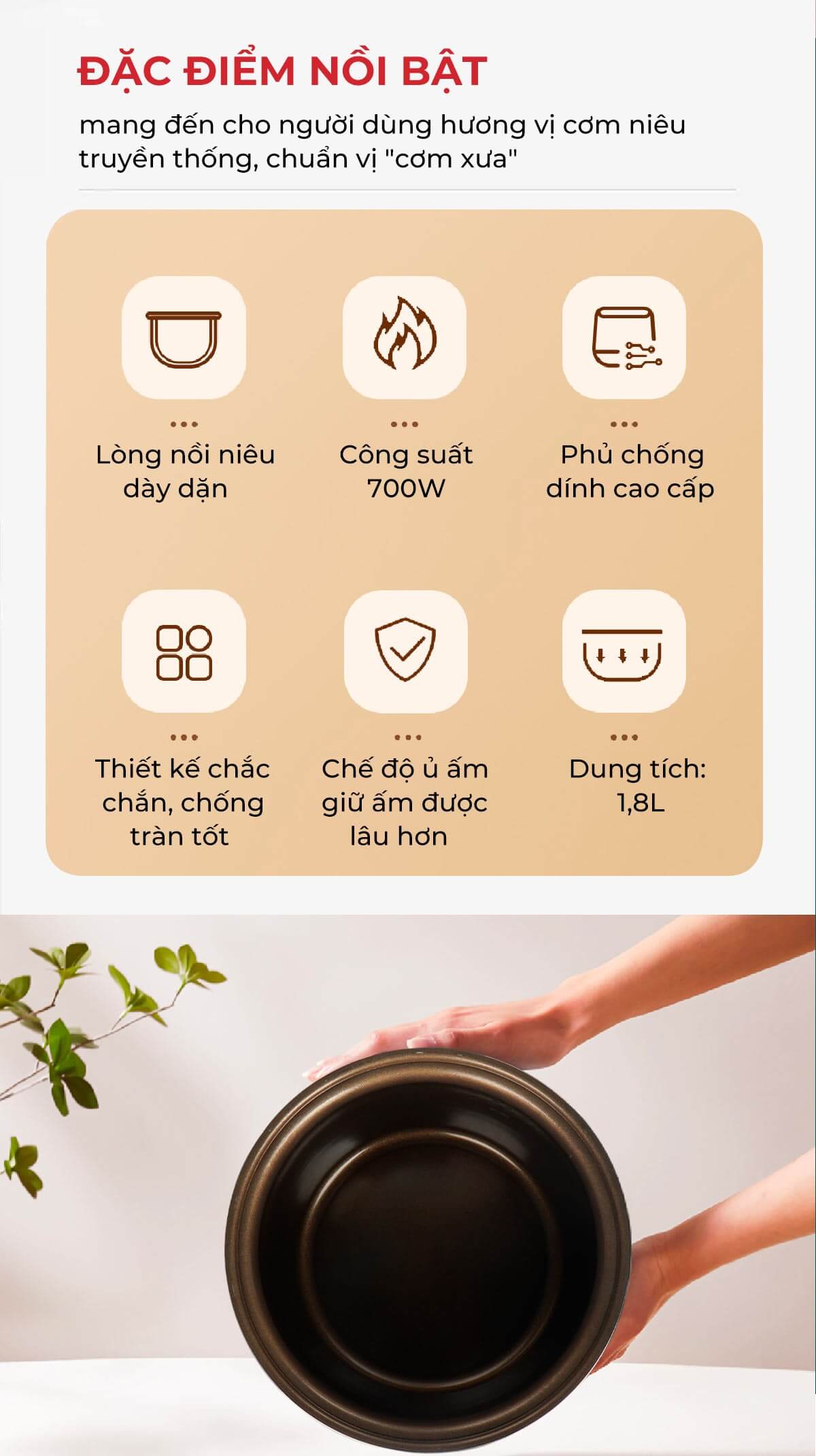 Nồi cơm điện lòng niêu sato 18f062. Nd 8 Nồi cơm điện lòng niêu Sato 18F062.ND mang lại nhiều lợi ích cho người dùng