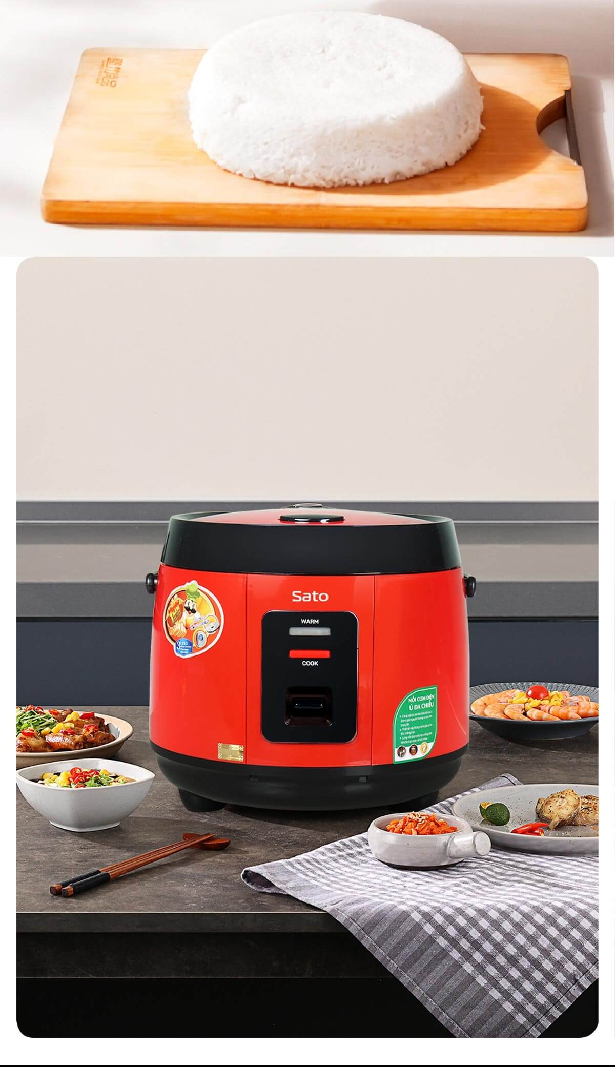 Nồi cơm điện lòng niêu sato 18f062. Nd 11 Nồi cơm điện lòng niêu Sato 18F062.ND bền bỉ và an toàn cho sức khỏe người dùng