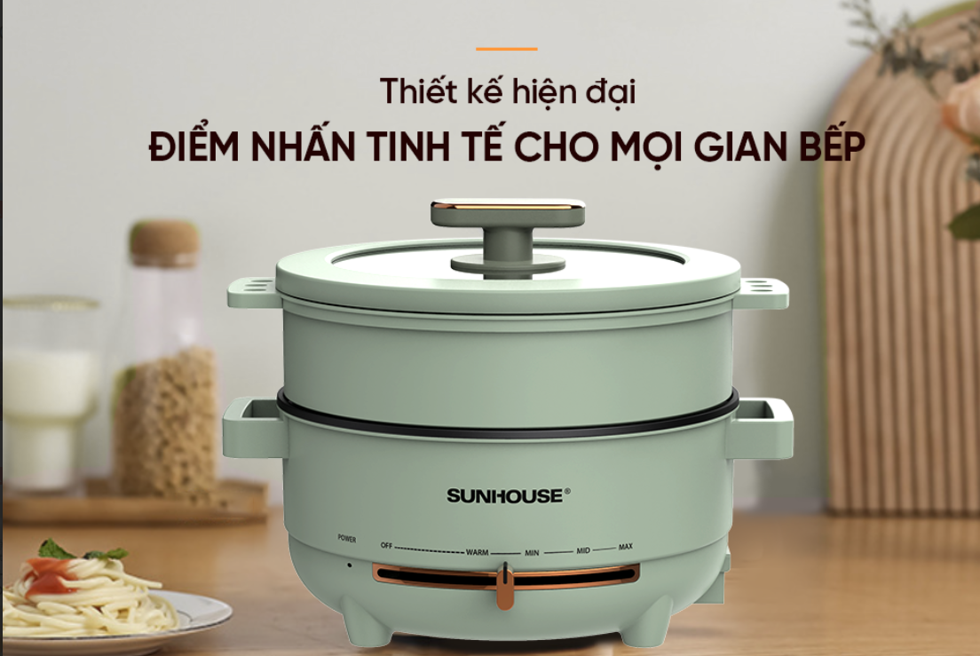 Lẩu điện đa năng 4l sunhouse shd4540 10 LẨU ĐIỆN ĐA NĂNG 4L SUNHOUSE SHD4540 THIẾT KẾ HIỆN ĐẠI