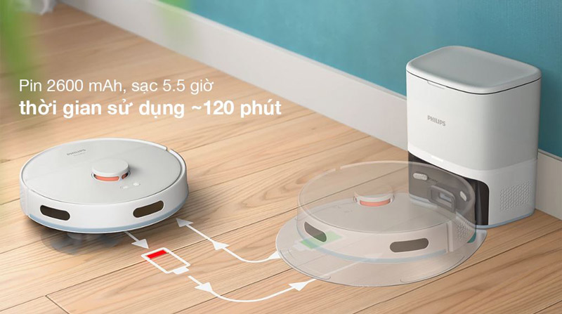 Robot hút bụi lau nhà philips xu2100/25 9 Robot hút bụi lau nhà Philips XU2100/25