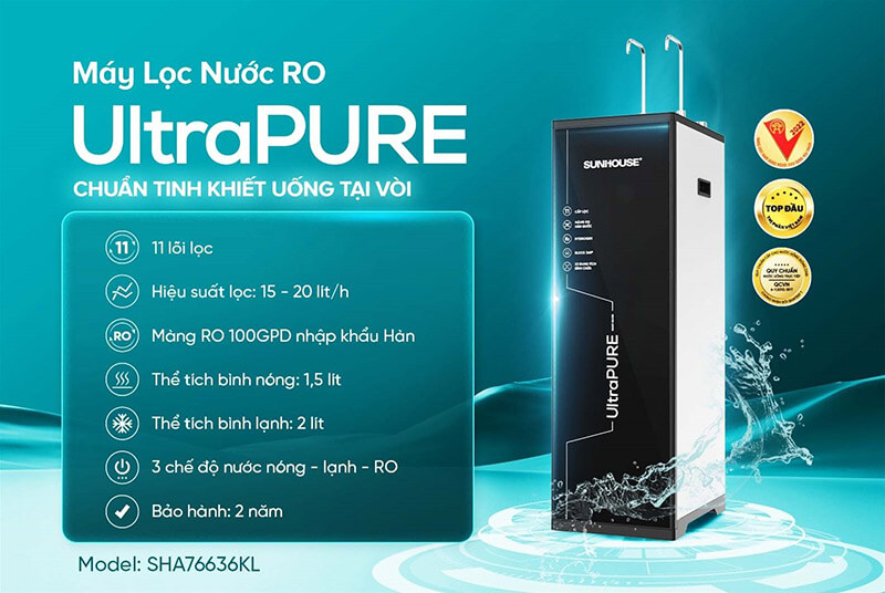 Máy lọc nước RO UltraPURE SUNHOUSE 11 lõi SHA76636KL