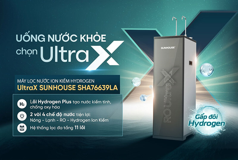 Máy lọc nước ion kiềm hydrogen ultrax sunhouse sha76639la 9 Máy lọc nước ion kiềm Hydrogen UltraX SUNHOUSE SHA76639LA