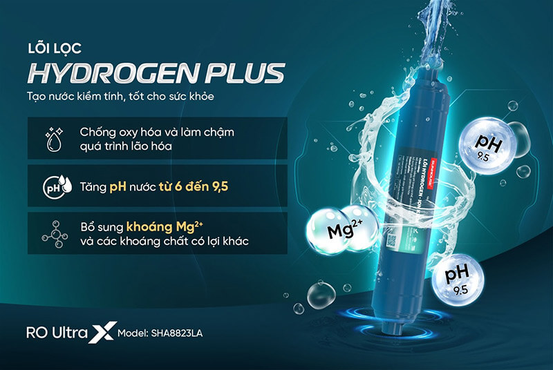 Máy lọc nước ion kiềm Hydrogen SUNHOUSE UltraX SHA8823LA