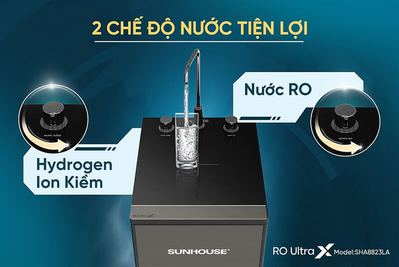 Máy lọc nước ion kiềm Hydrogen SUNHOUSE UltraX SHA8823LA